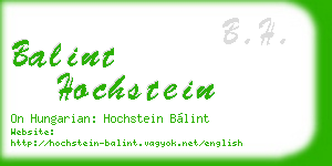 balint hochstein business card